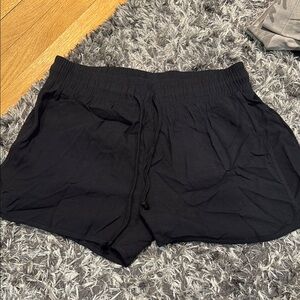 Alternative Black Athletic Shorts with Elastic Waistband